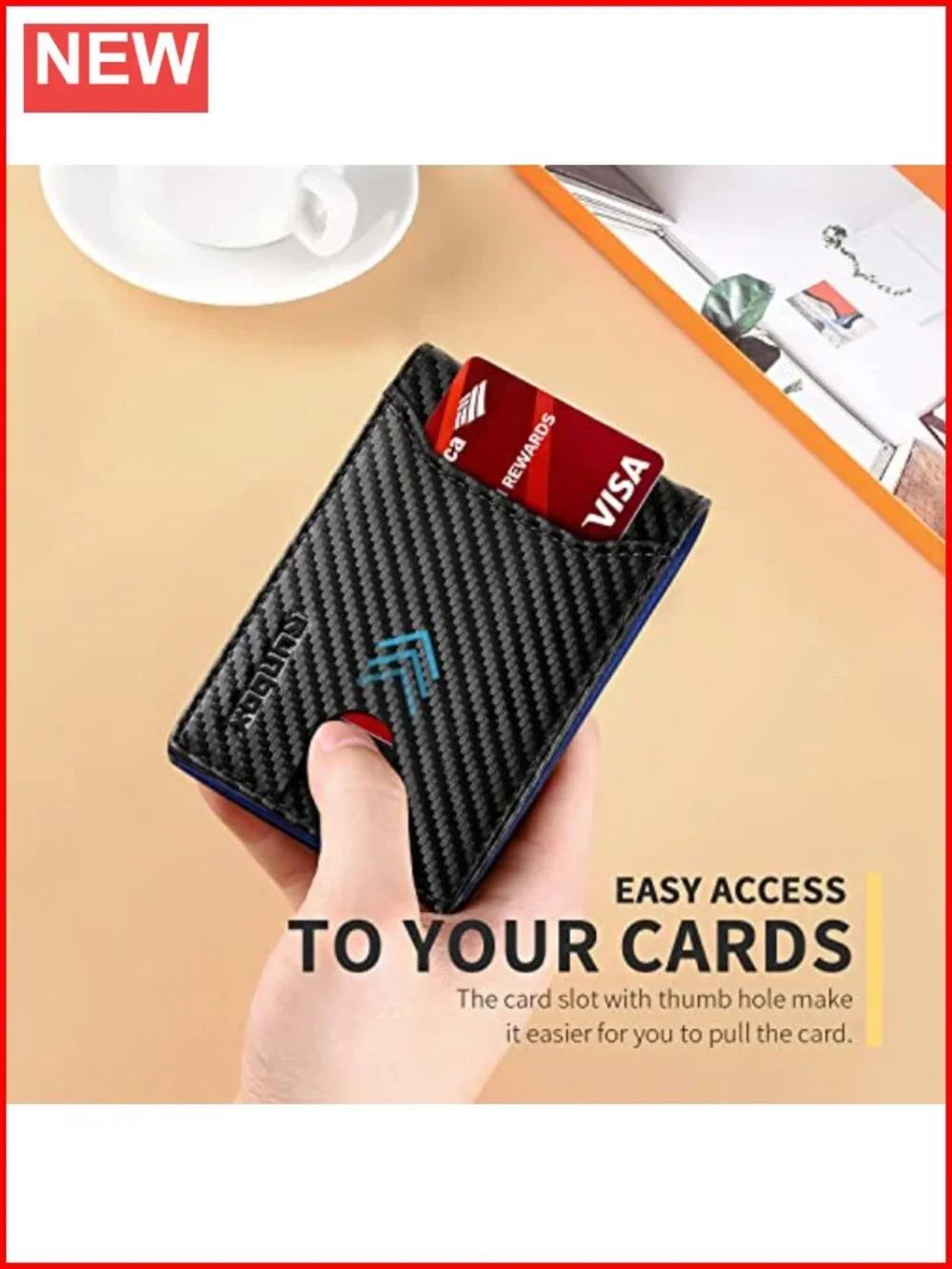 Slim Bifold Wallet RFID Blocking Genuine Leather 11 Card Slots